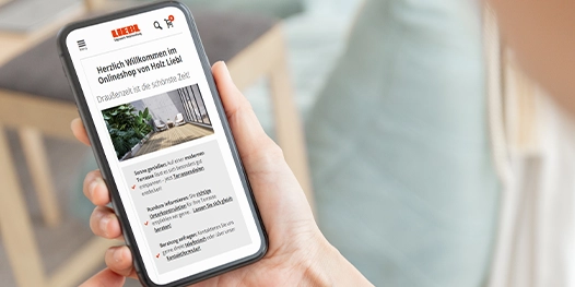 Holz Liebl Online-Shop auf einem mobilen Endgerät